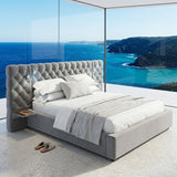 Audreamy Maelis Ottoman Bed Grey Velvet