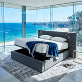 Audreamy Maelis Ottoman Bed Grey Velvet