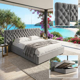 Audreamy Maelis Ottoman Bed Grey Velvet