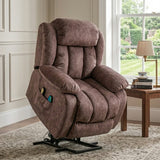 Power Massage Lift Recliner Chair with Heat & Vibration for Elderly, Heavy Duty and Safety Motion Reclining Mechanism - Antiskid Fabric Sofa Contempoary Overstuffed Design