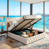 Audreamy Verona Ottoman Bed Beige Velvet