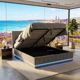 Audreamy Selene Ottoman Bed Grey Leather