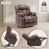 Power Massage Lift Recliner Chair with Heat & Vibration for Elderly, Heavy Duty and Safety Motion Reclining Mechanism - Antiskid Fabric Sofa Contempoary Overstuffed Design