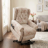 Recliner Armchair Dual Motor Lift Chair for Elderly Infinite Position Lay Flat Recliner with Heat Massage Up to 300 LBS Electric Power Lift Recliner Chair Sofa