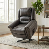 Large Power Lift Recliner Chairs with Massage and Heat for Elderly Big People, Massage Chair Heavy Duty Electric Faux Leather Reclining Chairs with USB Port and 2 Side Pockets