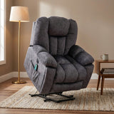 (Pictures Change)Power Massage Lift Recliner Chair with Heat & Vibration for Elderly, Heavy Duty and Safety Motion Reclining Mechanism - Antiskid Fabric Sofa Contempoary Overstuffed Design