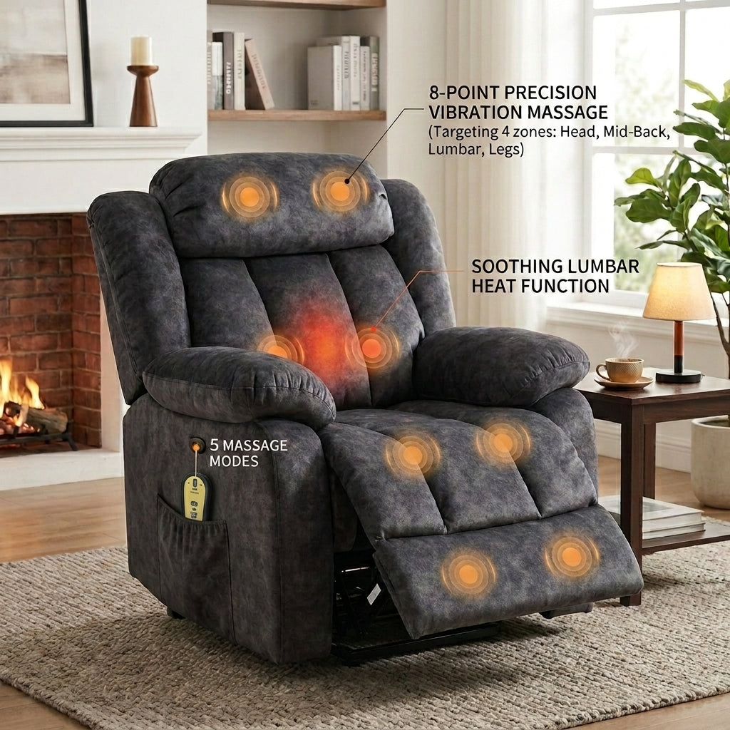 Audreamy Power Lift Riser Recliner Chair with Massage & Heat