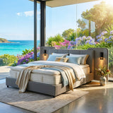 Audreamy Rowan Upholstered Bed Grey PU Double