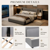 Audreamy Rowan Upholstered Bed Grey PU Double