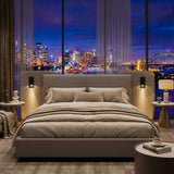 Audreamy Rowan Upholstered Bed Grey PU Double