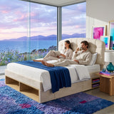 Audreamy Modra Upholstered Bed with Storage Drawers, Adjustable Headboard Beige Velvet