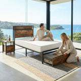 Audreamy Hudson Bed Frame with Storage Drawers Black Wood