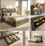 Audreamy Vega Ottoman Bed Frame Grey Velvet
