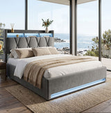 Audreamy Vega Ottoman Bed Frame Grey Velvet