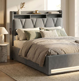 Audreamy Vega Ottoman Bed Frame Grey Velvet