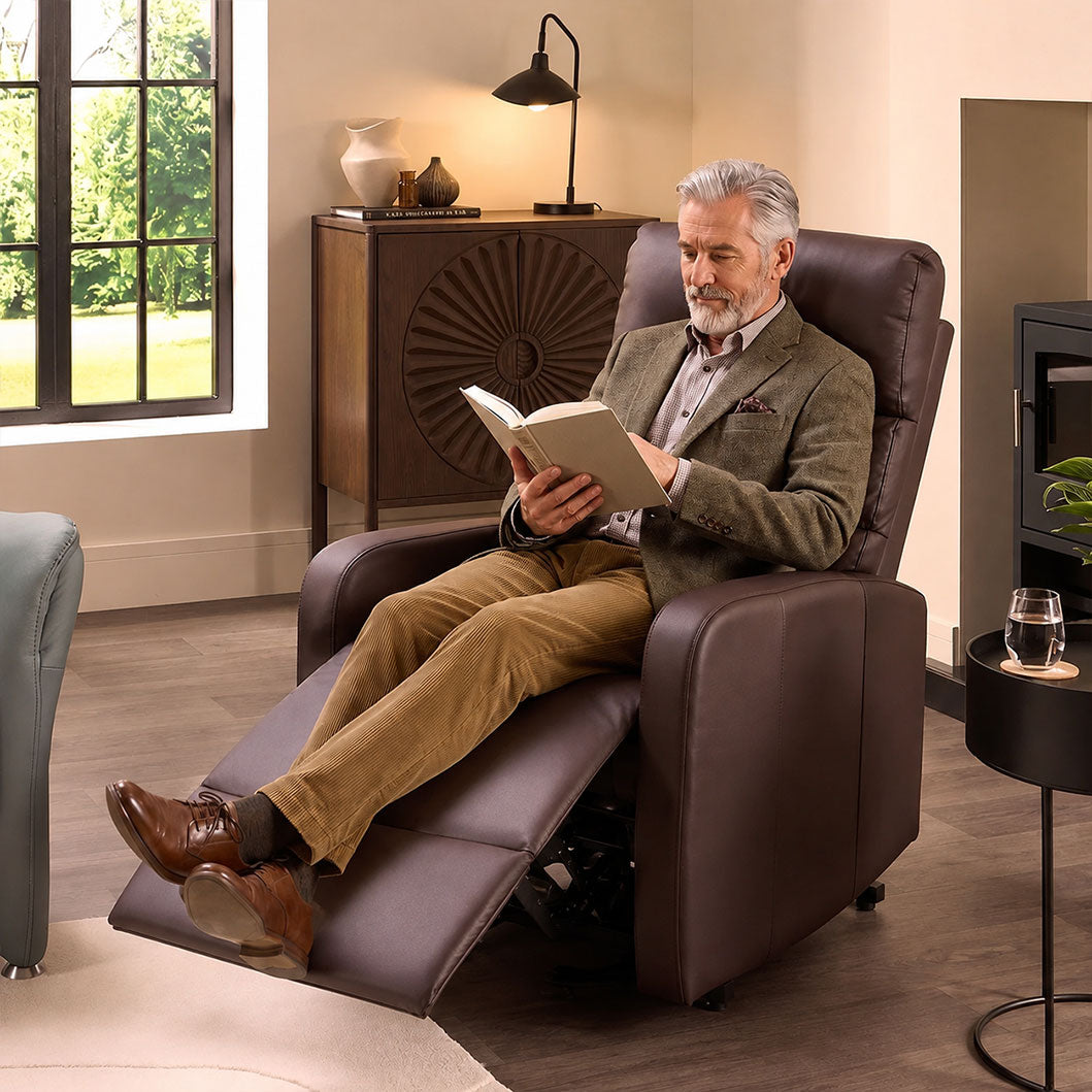 Audreamy Milo Riser Recliner Leather Brown