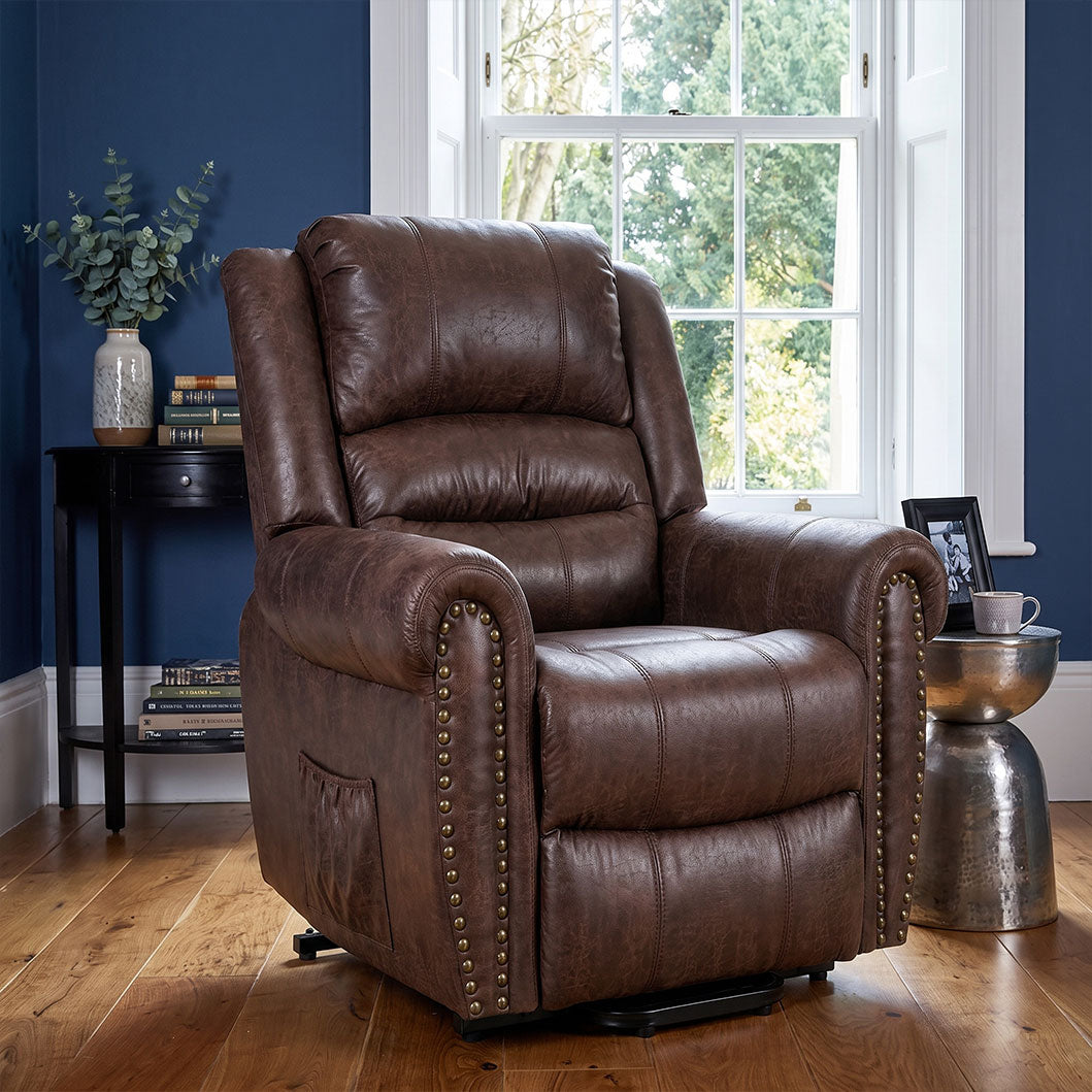 Recliner Armchair Large Power Lift with Massage and Heat, Massage  Chair Heavy Duty Electric Faux Leather Reclining Chairs