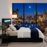 Audreamy Milano Ottoman Bed Black PU Double