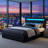 Audreamy Milano Ottoman Bed Black PU Double