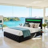 Audreamy Milano Ottoman Bed Black PU Double
