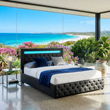 Audreamy Milano Ottoman Bed Black PU Double