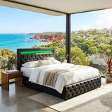 Audreamy Milano Ottoman Bed Black PU Double