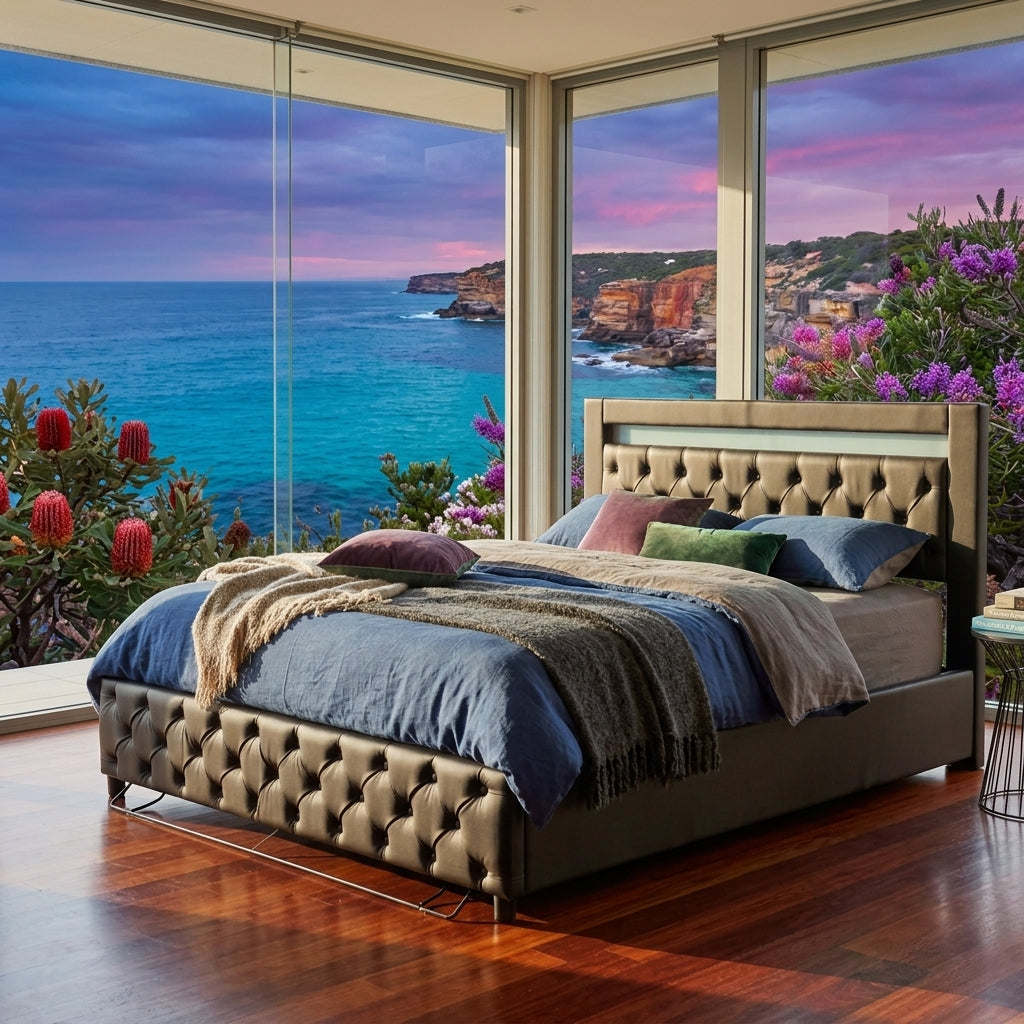Audreamy Milano Ottoman Bed Black PU Double