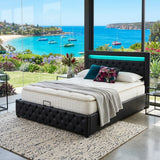 Audreamy Milano Ottoman Bed Black PU Double