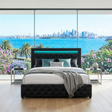 Audreamy Milano Ottoman Bed Black PU Double