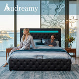 Audreamy Milano Ottoman Bed Black PU Double