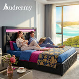 Audreamy Milano Ottoman Bed Black PU Double