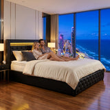 Audreamy Milano Ottoman Bed Black PU Double
