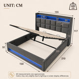 Audreamy Neo Ottoman Bed Grey Linen