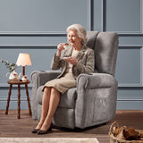 Recliner Armchair Electric Lift Grey Senior Chair - Single Motor, Heated Massage, Stand Assist