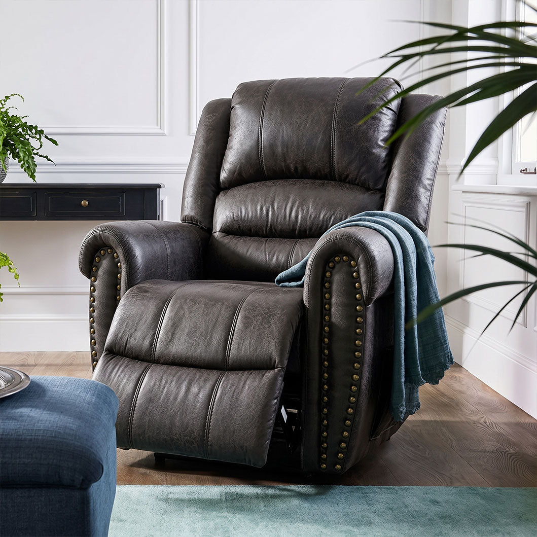 Large Power Lift Recliner Chairs with Massage and Heat for Elderly Big People, Massage Chair Heavy Duty Electric Faux Leather Reclining Chairs with USB Port and 2 Side Pockets