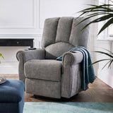 Recliner Armchair Electric Lift Grey Senior Chair - Single Motor, Heated Massage, Stand Assist
