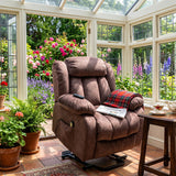 Audreamy Riser Recliner Chair Velvet Taupe with Massage & Heat