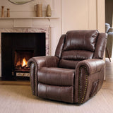 Recliner Armchair Large Power Lift with Massage and Heat, Massage  Chair Heavy Duty Electric Faux Leather Reclining Chairs