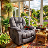 Power Massage Lift Recliner Chair with Heat & Vibration for Elderly, Heavy Duty and Safety Motion Reclining Mechanism - Antiskid Fabric Sofa Contempoary Overstuffed Design