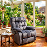 Recliner Armchair Electric Power Lift Sofa Velvet with Massage and Heat for Elderly 2 Side Pockets USB Ports Single Recliner Chairs