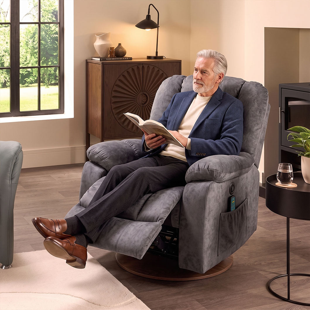 Power Massage Lift Recliner Chair with Heat & Vibration for Elderly, Heavy Duty and Safety Motion Reclining Mechanism - Antiskid Fabric Sofa Contempoary Overstuffed Design