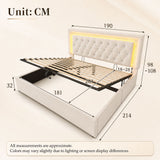 Audreamy Orionis Ottoman Bed Beige Velvet