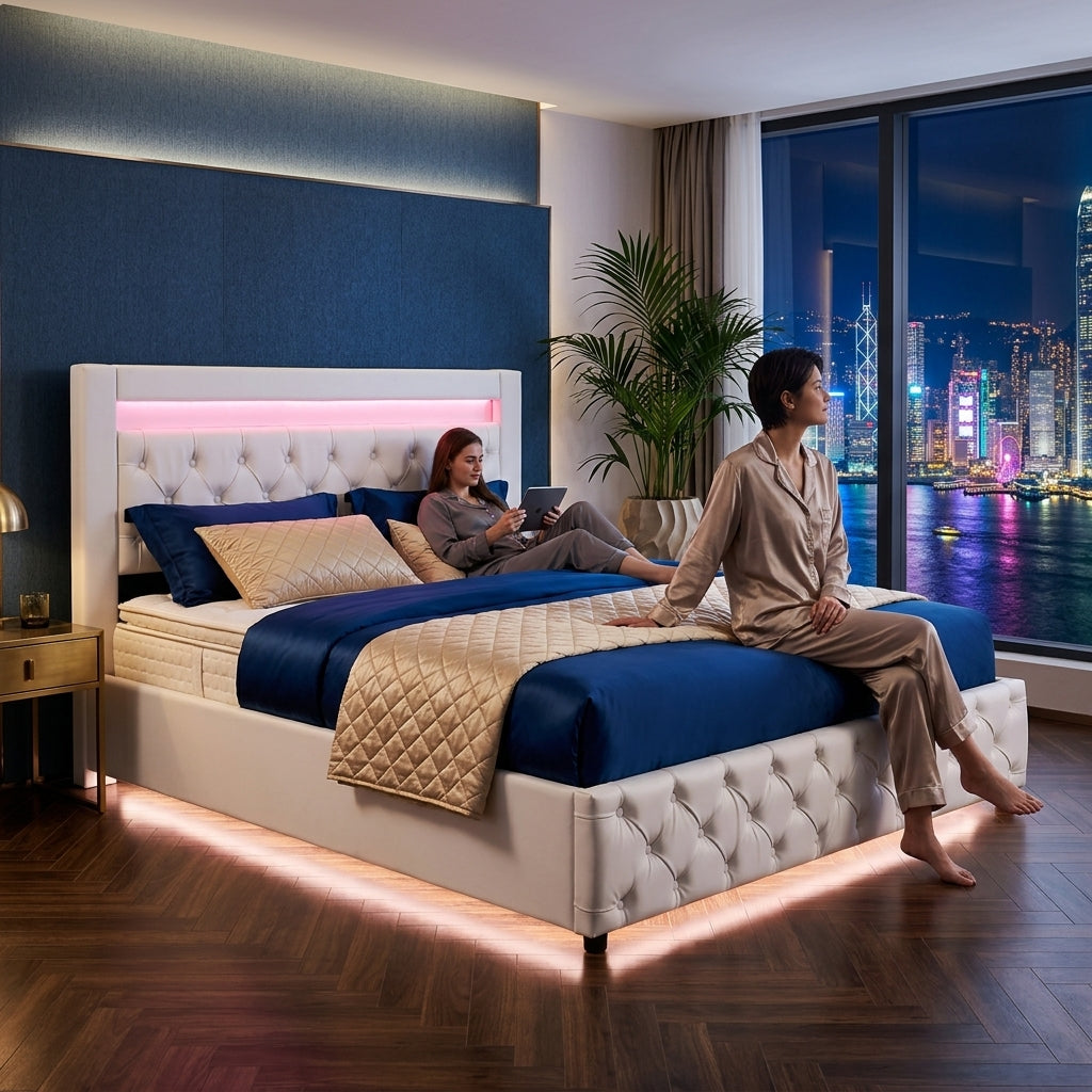 Audreamy Milano Ottoman Bed White PU