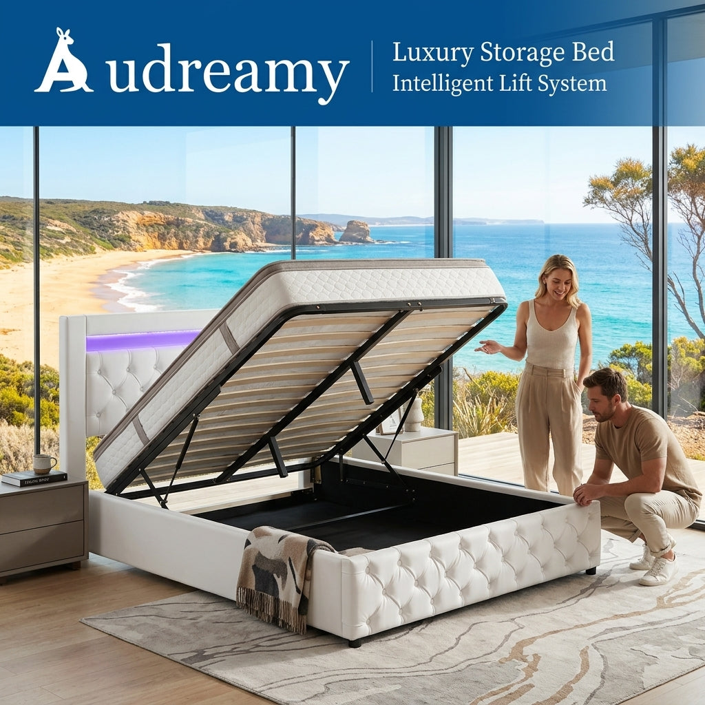 Audreamy Milano Ottoman Bed White PU