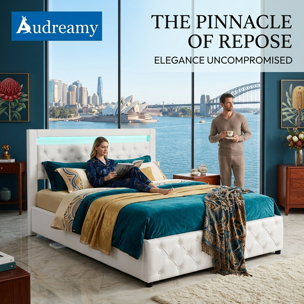 Audreamy Milano Ottoman Bed White PU