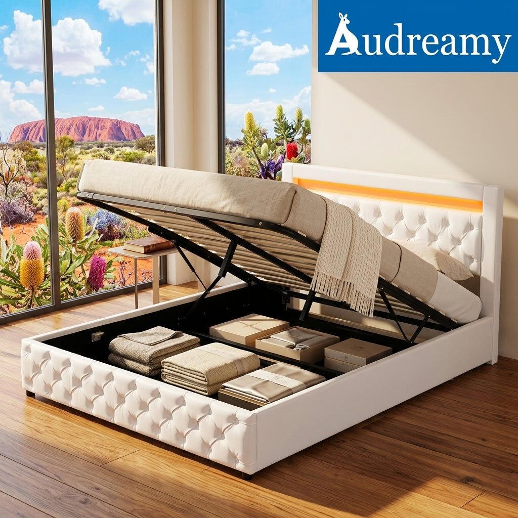 Audreamy Milano Ottoman Bed White PU