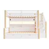 Audreamy Kuga Loft Bed, Solid Wood Frame with Drawers, Storage Stairs, Shelves & Lockers, Safety Guardrails