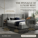 Audreamy Quorra Ottoman Bed Grey Velvet