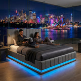 Audreamy Selene Ottoman Bed Grey Leather
