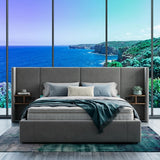 Audreamy Quorra Ottoman Bed Grey Velvet